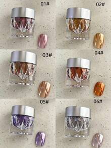 1 Botol (0,5g) Bubuk Kuku Glitter Moonlight Mirror Bubuk Aurora Dekorasi Kuku - MultiWarna - View 2