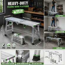 Height-Adjustable Heavy-Duty Scaffolding Portable Folding Work Platform (Equipped With Non-Slip Base And Sturdy Frame); Suitable For Truck Washing, Semi-Trailer Maintenance RV Roof Cleaning, And Commercial Vehicle Exterior Repair - Standard 105cm - View 10