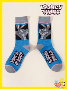 5 Pairs Unisex Socks Warner Bros. Collaboration Featuring Bugs Bunny, Tweety And Other Cartoon Characters, Versatile Design, Sweat-Absorbent And Breathable, Suitable For Animation Lovers - Multicolor - View 8