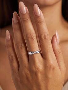 1pc Intertwined Glowing Ring, Exquisite Women's Jewelry, Suitable For Balls, Parties, Dates, Holidays, Anniversaries And Other Special Occasions - Intertwined Light Ring - View 3
