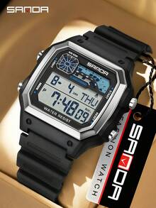 SANDA 6196 Sport Electronic Watch For Men Multifunction Alarm Clock Chrono Waterproof LED Digital Wristwatches Men Reloies - One Size Fits All - View 17
