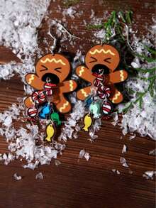 A Fun And Cute Gingerbread Candy Chain Earring, Perfect For Christmas, Halloween, And Holiday Gifts - Style 1 - View 3