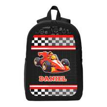 Personalized Racer Cars Backpack | Car Racers Fan Back To School Backpack Boy Gift, Graduation Gift - Red Violet - View 2