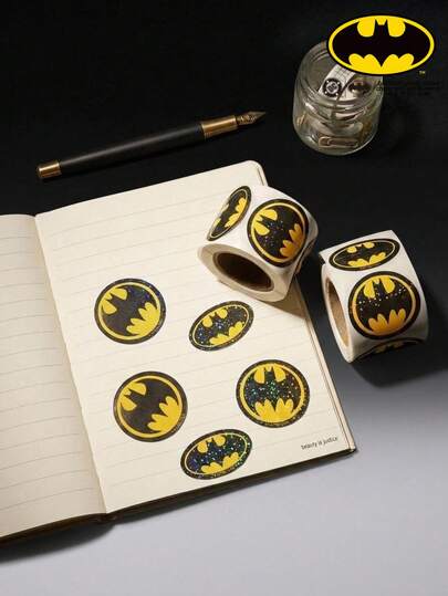 Batman X Joivida 1 Roll Cool Cartoon Pattern Sticker Roll, Creative Label Stickers, Perfect For Planners, Stationery, Laptops, Also Great For Scrapbook, Teacher Rewards, Party D Ration, Gift Wrapping – Add Some Superhero Vibe To Your Daily Stuff
