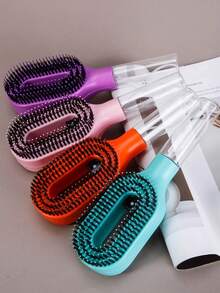 1 Set 2-In-1 Spray Styling Comb, Water Mist Spray Comb With Built-In Water Tank, Soft And Flexible Bristles, Wet/Dry Styling Spray Comb, Suitable For Curly, Straight And Wavy Hair, Bathroom Accessory - A - View 4