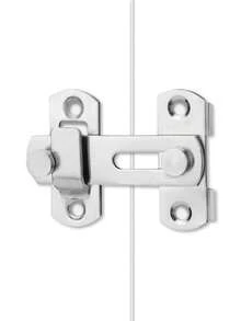 1pc Stainless Steel Door Latch Lock Tongue Anti-Theft Sliding Door Latch Lock Barn Door Pet Cage Door Lock - Silver - View 3