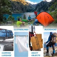 1/4 Piece Elastic Rope, High Strength Elastic Cord With Carabiner Clip Hook, Car Luggage Packing Roof Rack Strap,Suitable For Outdoor Tent, Luggage Rack, Camping, Cargo, Bicycle, Transportation, Storage - Multicolor - View 8