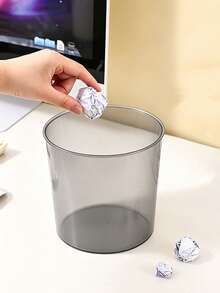 1/2PCS Transparent Trash Can, Home Use No Lid Luxury Large Capacity Living Room Office Plastic Round Storage Trash Can, Transparent Flower Bucket Large Round Vase Wear-Resistant Flower Pot Root Space Design Flower Arrangement Container, Ice Beer Container - Grey - View 9