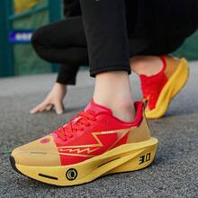 Unisex Professional Racing Carbon Plate Running Shoes With Lace-Up Secure Fit, Explosive Midsole, Powerful Propulsion, Durable Mesh Upper For Long Distance Training And Sports - Red - View 10