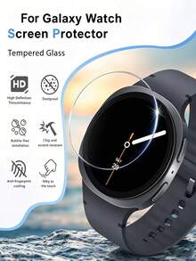 MSRI 4片裝，適用於 Galaxy Watch5 Pro 45mm/Watch4 Watch6/Galaxy Watch4 5 Pro 6 Classic 40mm 44mm 43mm 47mm，高清晰度全覆蓋鋼化玻璃，高硬度－防摔，友善設計兼容所有保護殼，防刮、防水、防指紋 - 無色 - 查看 8