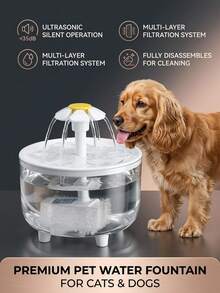 PETSIN 1pc 50.72oz USB Powered Automatic Pet Water Fountain, Quiet Operation, Easy Clean Design, Suitable For Cats & Small Pets, No Battery Required (Adapter Not Included), Random Color Water Pump - Multicolor - View 3