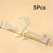 1/5/10pcs Pearl Bowknot Hangers For Clothes, Elegant Closet Organizers, Non-Slip Pants Clips, Bedroom Storage Solutions, Home Organization Essentials, Space-Saving Wardrobe Accessories - Multicolor - View 10