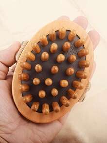 1pc Beech Wood Multi-Tooth Massage Comb, Full-Body Essential Oil Massage Tool, Relieve & Unblock Abdomen, Natural Wood Scraping Accessory For Home Body Care - Multicolor - View 13