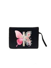 Bolsa de mano con tema cristiano y bolsa pequeña con cruz, mariposa rosa y patrón de letras florales coloridas, regalo ideal para seres queridos y maestros. Bolsa de mano de lino de gran capacidad para mujer con diseño innovador, espaciosa, portátil y casual, perfecta para ir de compras. Bolsa de mano portátil multifuncional para maestras, excelente opción de regalo para mujeres. Regalo del Día del Maestro, Día del Padre, regalo de cumpleaños, regalo de vuelta a la escuela, - Multicolor - Ver 12
