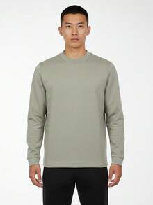 Adidas Men's WUZONG WEN CREW Knit Sweatshirt Without Hood KG0803 - Grey - View 1