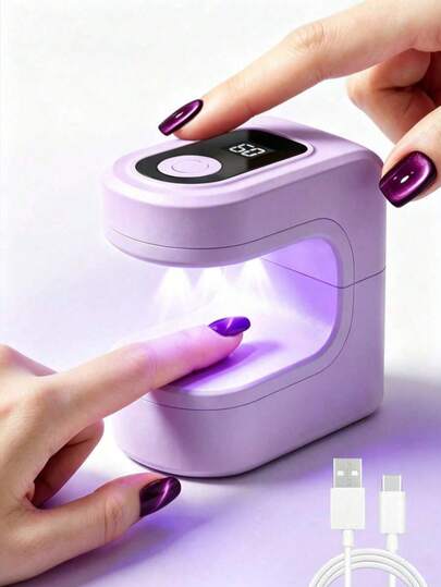 Mini Nail Lamp, 10s Fast Curing Rechargeable LED Nail Lamp, Compact Home Nail Lamp, Suitable For Travel Nail Kit, Fake Nails, Nail Stickers, Nail Practice Tools, Nail Training, Beginners, Teens, DIY Enthusiasts, Nail Salon Students