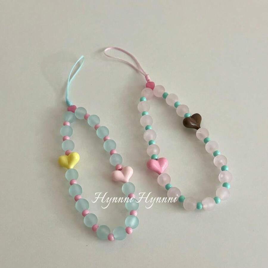 Summer Fresh Pink & Blue Phone Chain, Versatile Minimalist Highly Attractive Cute Phone Lanyard, Keychain, CCD Hanging Chain - Multicolor - View 1