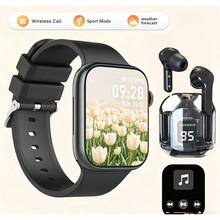ZhiKexing Set Jam Tangan Pintar dan Earbud 2-in-1, Layar HD 2,01 inci, Bodi Paduan Logam, Panggilan Nirkabel, Berbagai Mode Olahraga, Pengingat Gaya Hidup Sedentari, Cocok Sebagai Hadiah untuk Teman dan Pasangan - View 2