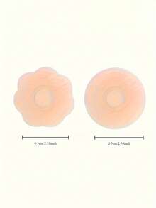 12pcs Reusable Nipple Covers, Strapless Invisible Self-Adhesive, Women's Lingerie And Underwear Accessories - Apricot - View 3