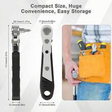 Set Obeng Ratchet Mini 11pcs/34pcs, Obeng Ratchet Sudut 1/4", Mata Obeng Ratchet Kecil 36 Gigi, Cocok untuk Ruang Sempit, dengan Mata Obeng Datar, Bintang, Heksagonal, Persegi, dan Batang Ekstensi - hitam - View 6