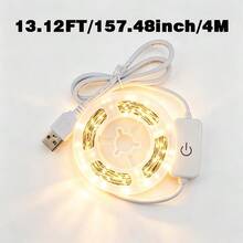 1m To 5m Indoor LED Light Strip, Dual Color Cold And Warm Options. USB Powered, Touch Button Control. Suitable For Bedroom, Mirror, Kitchen, TV Background Wall, Desk And Holiday Atmosphere. - Touch Light Strip - View 16