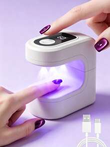 Essentials Mini UV 美甲燈，便攜式 10 秒快乾可充電 USB 凝膠固化燈，附 LED 顯示屏與 2 種定時模式，適用於居家、美甲沙龍與旅行，適合女性、青少年、美甲初學者、DIY 愛好者，情人節、母親節禮物 - 彩色 - 查看 9