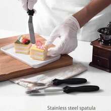 Butter Spatula Set, 3Pcs Stainless Steel, Small Size, Durable Smooth Edge, Pastry Icing Cake Baking Tools - Black - View 7