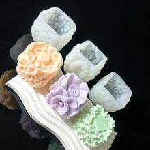 Square Floral Silicone Mold Hydrangea Daffodil Peony Resin Plaster Car Aromatherapy Candle Ornament - H651-2 Daffodil Mold - View 2