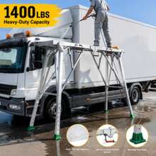Height-Adjustable Heavy-Duty Scaffolding Portable Folding Work Platform (Equipped With Non-Slip Base And Sturdy Frame); Suitable For Truck Washing, Semi-Trailer Maintenance RV Roof Cleaning, And Commercial Vehicle Exterior Repair - Standard 105cm - View 5