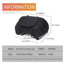 Tas Belakang Motor Tahan Air Bahan Oxford Kapasitas Tinggi dengan Sistem Lepas Cepat, Dilengkapi Strip Reflektif, Banyak Kantong, Lapisan Dalam yang Dapat Dilepas & Penyimpanan Eksternal, Desain Lepas Cepat untuk Berbagai Kendaraan, Universal untuk Skuter. - Hitam - View 11