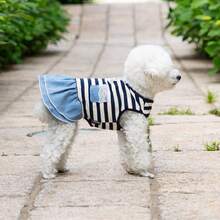 1pc Pet Dress, Breathable Striped Dog Princess Dress For Summer And Autumn, Lace Pocket Double Layer Hem, Pet Clothes For Teddy, Yorkshire Terrier And Small Dogs - Multicolor - View 20