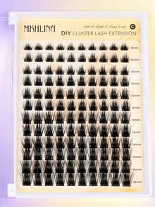 MKHLINA Single Cluster False Eyelashes DIY Eyelash Extensions C/CC/D Curl 8-18mm Mixed Length Fine Natural Look Segmented False Eyelashes Ultra-Thin Eyelash Stem Reusable Beginner-Friendly Daily Makeup Use (F14) - C/D 混合 - 查看 10
