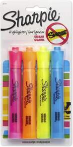 Sharpie Accent Tank-Style Highlighters, Assorted Colors, 4 Count - Back To School, Desk Supplies - ColorA - View 1