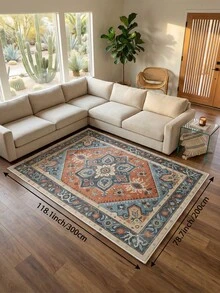1 Stück blauer Teppich im böhmischen Stil für Wohnzimmer, geeignet für Küche, Esszimmer, Schlafzimmer, Feiertagsdekoration, Innen-/Außenbereich, Büro, rutschfeste Fußmatte, Badezimmerteppich, Flur, Arbeitszimmer, Gaming-Bereich - marineblau - Übersicht 19