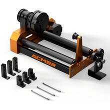 ACMER M2/M3/M4 雷射旋轉滾輪,4合1雷射雕刻機旋轉配件,直徑可調 4-138mm,閉環皮帶驅動,兼容 LightBurn 與 LaserGRBL,適用於杯子、戒指、球體、棒球棒及圓柱形物體雷射旋轉 Y 軸 - 查看 14