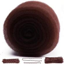 Almohadilla de esponja tipo donut para volumen explosivo del cabello, herramienta de volumen y clip para el cabello, marrón claro, negro, beige, marrón oscuro - Ver 9