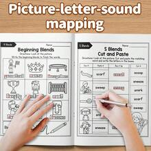 兒童拼讀輔音組合與二合字母練習練習冊－輔音組合練習（S組合、L組合、R組合）＋二合字母發音（CH與SH），包含「尋找輔音組合」、「為輔音組合上色」、「單字配對」、「二合字母字謎」、「Sh或Ch分類」與「滾動描紅」練習，每頁一個迷你任務，幫助孩子專注注意力並培養閱讀與拼寫能力 - 自然拼讀組合及二合字母練習冊 - 查看 4