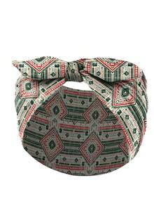 1pc Women's Bohemian Geometric Pattern Printed Bow Knot Casual Headband, Outdoor Yoga Fashion Hair Accessory - Multicolor - View 33