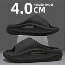 男士時尚純色弧形回彈設計拖鞋，柔軟透氣輕量鞋款，適合室內外使用，柔軟休閒耐穿舒適沙灘休閒鞋，防滑快乾無異味沐浴拖鞋，2026夏季新款，適合健身房、沙灘、居家，四季多功能，輕量耐用EVA材質，男士室內拖鞋，男士沙灘拖鞋，度假禮物 - 黑色 - 查看 4