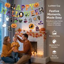 1 Set Halloween Theme Party Decoration Pumpkin Bunting Banner Spiral Card Decor, DIY Party Decoration (Fixed Rope 196.85inch*3) - A - View 10