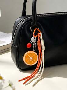 Fashionable Versatile Strawberry Lemon Pendant, Resin Lemon Slice Personalized Design, Realistic Fruit Lemon Slice Orange Slice Keychain Bag Charm Creative Fruit, Fashionable Versatile Bag Charm, Color-Block Bag Charm, Cute Lightweight Keychain, Suitable For Shopping, Dating, Daily Commute And Work, Holiday Birthday, Teacher's Day Perfect Gift - Multicolor - View 8