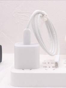 5件裝高級純色TPU防摔充電線保護套，線材收納繩，適用於Apple 18W/20W充電器 - 磨砂半透明 - 查看 11