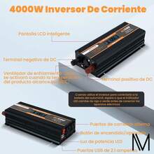4000W Car Power Inverter With Intelligent LCD Display, 2 AC Outlets, 2 USB Ports, 12V To 110V Inverter For Power Tools And Outdoor Events, Multiple Electrical Protection - US A Type Plug(110-127V) - View 8