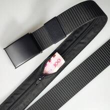 1 pieza Cinturón de almacenamiento para viajes y exteriores de nylon, ajustable, con cremallera oculta antirrobo, apertura suave y resistente al desgaste - Multicolor - Ver 7