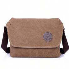 Canvas Shoulder Bag Men's Bag New Washed Simple Casual Messenger Bag Fashionable Versatile Men's Bag - Grey - View 6