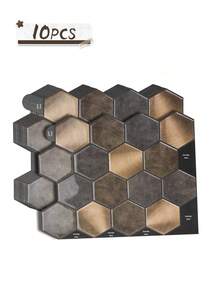 WalDecoo 1/5/10/20 Sheets,11.4"X9", Peel And Stick Hexagon Backsplash Tile, Retro Bronze Mixed Metal Texture, Glossy Heat & Moisture Resistant Low VOC Self Adhesive Wall Tile, Renter Friendly For Kitchen Bathroom - Bronze Hexagonal - View 10