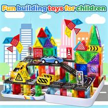 50/30pcs Kids Magnetic Building Blocks City Road Track Car Set, Multi-Functional Magnetic Assembly Toy With Mini Cars, Suitable For 3-14 Years Old Children Birthday/Holiday Gift (Random Color) - Multicolor - View 4