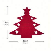 24pcs Christmas Tree Cutlery Organizer, Felt Placemats, Classic Christmas Tree Design, Red And Green, Can Be Used As Utensil, Silverware, And Flatware Holders, Suitable For Holiday Dining And Party Decoration, Tableware Pockets, Christmas Decorations - Multicolor - View 5