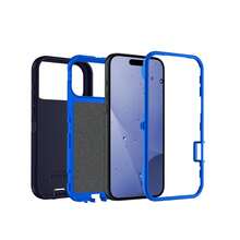 Funda de teléfono resistente de 3 en 1 de grado militar, funda protectora de Body completo resistente a golpes, antideslizante y a prueba de agua, resistente a arañazos, universal, accesorio de teléfono práctico como regalo para el Festival de Primavera y uso diario - Azul profundo - Ver 97