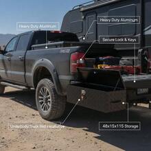 [Free Shipping] 48in Aluminum Storage Chest 48x15x15in For Truck Bed Trailer Pickup, Lockable Latch Heavy Duty Underbody Organizer Black-XY288384 - 1 - View 2